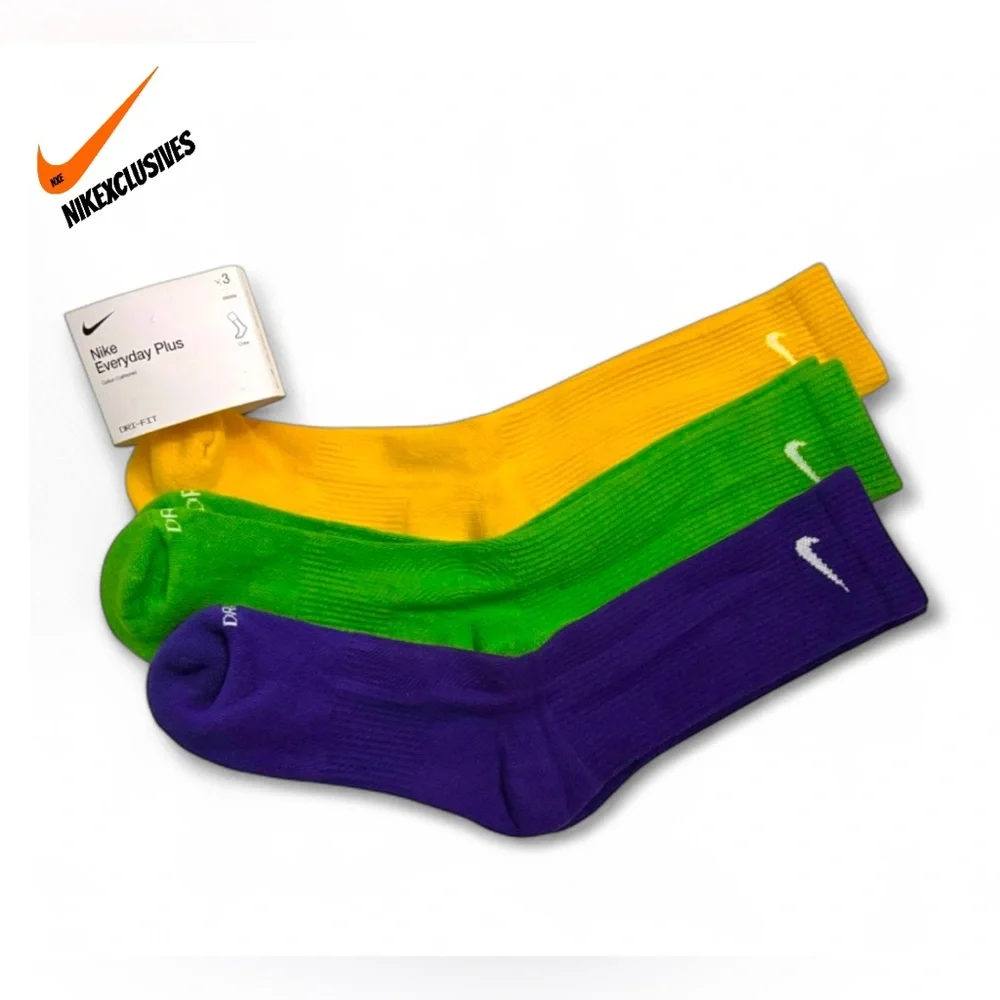Nike dri-fit Everyday Plus cotton cushioned Crew Socks multicolor 3 pair pack